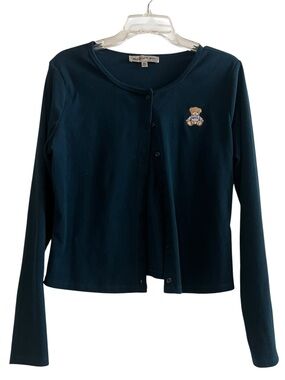 Madden Girl Ribbed Teddy Bear Cardigan Dark Green XL